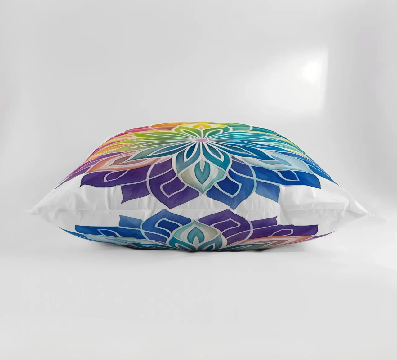Mandala arcobaleno acquerellato cuscino da Spiritual Touch