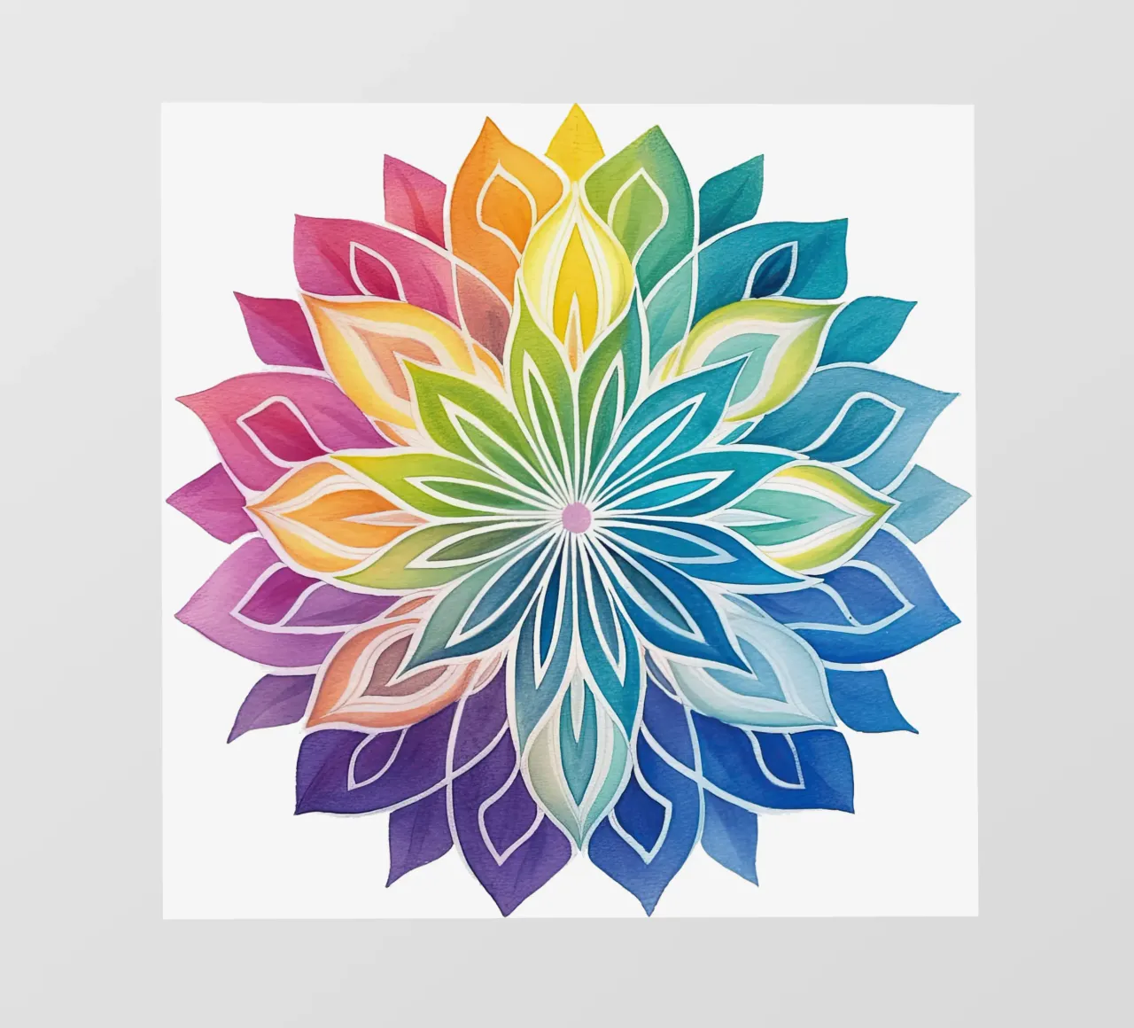 Mandala arcobaleno acquerellato telo in pvc da Spiritual Touch