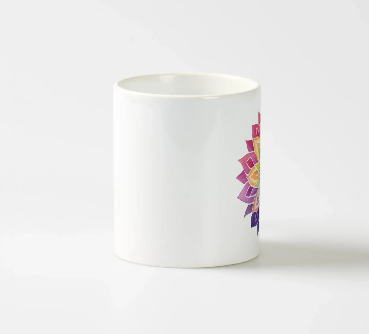 Mandala arcobaleno acquerellato tazza in ceramica da Spiritual Touch
