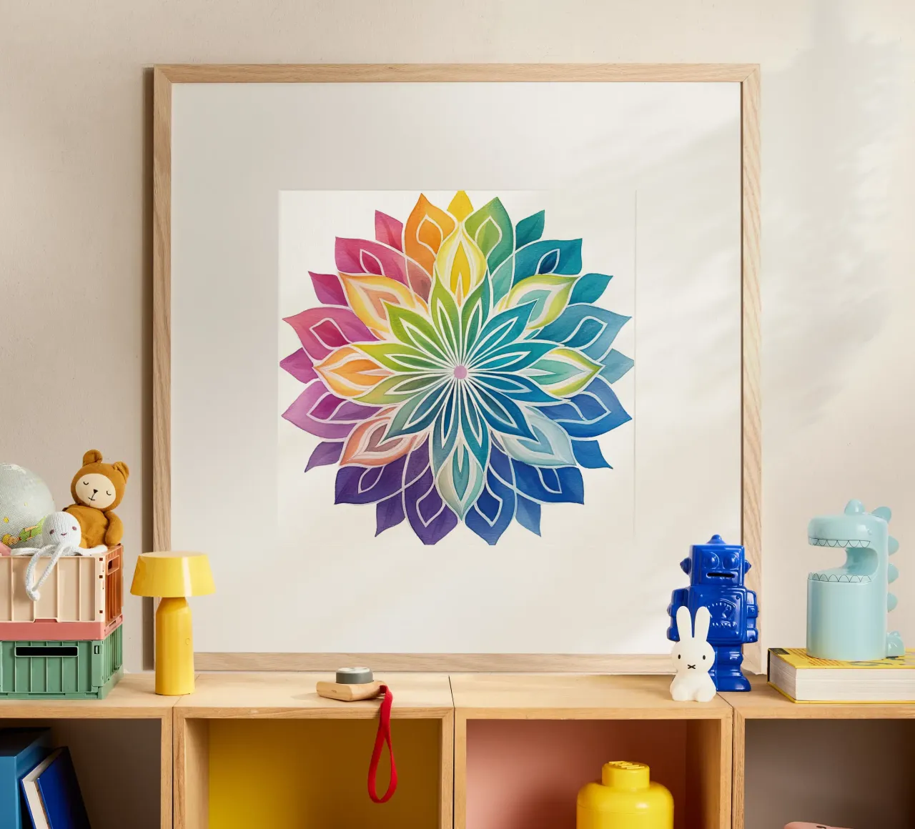 Mandala arcobaleno acquerellato poster da Spiritual Touch