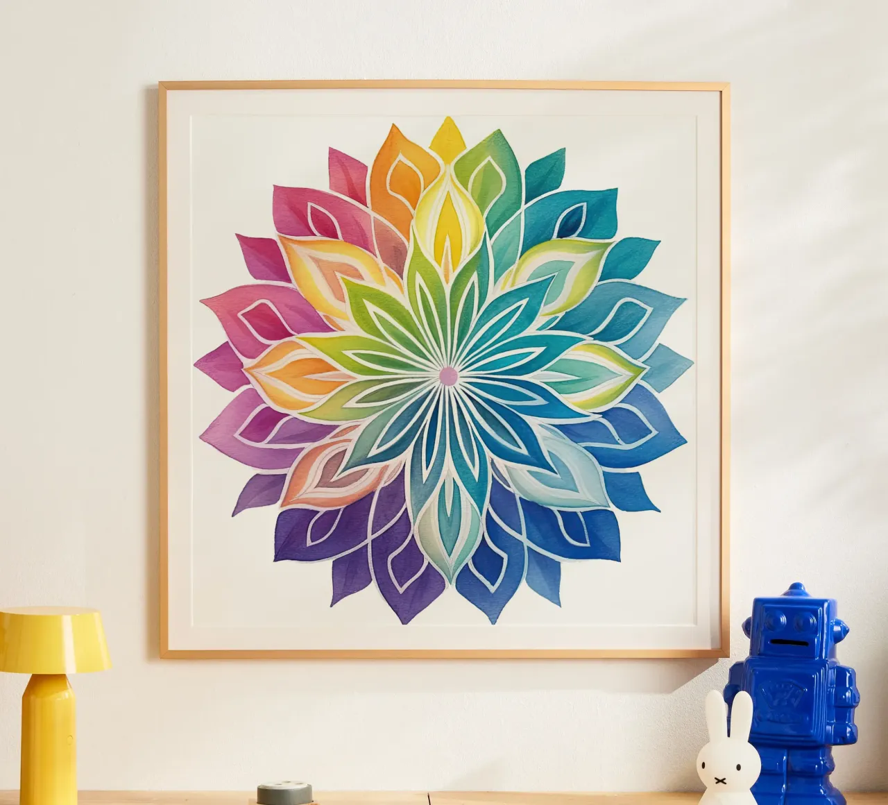 Mandala arcobaleno acquerellato poster da Spiritual Touch