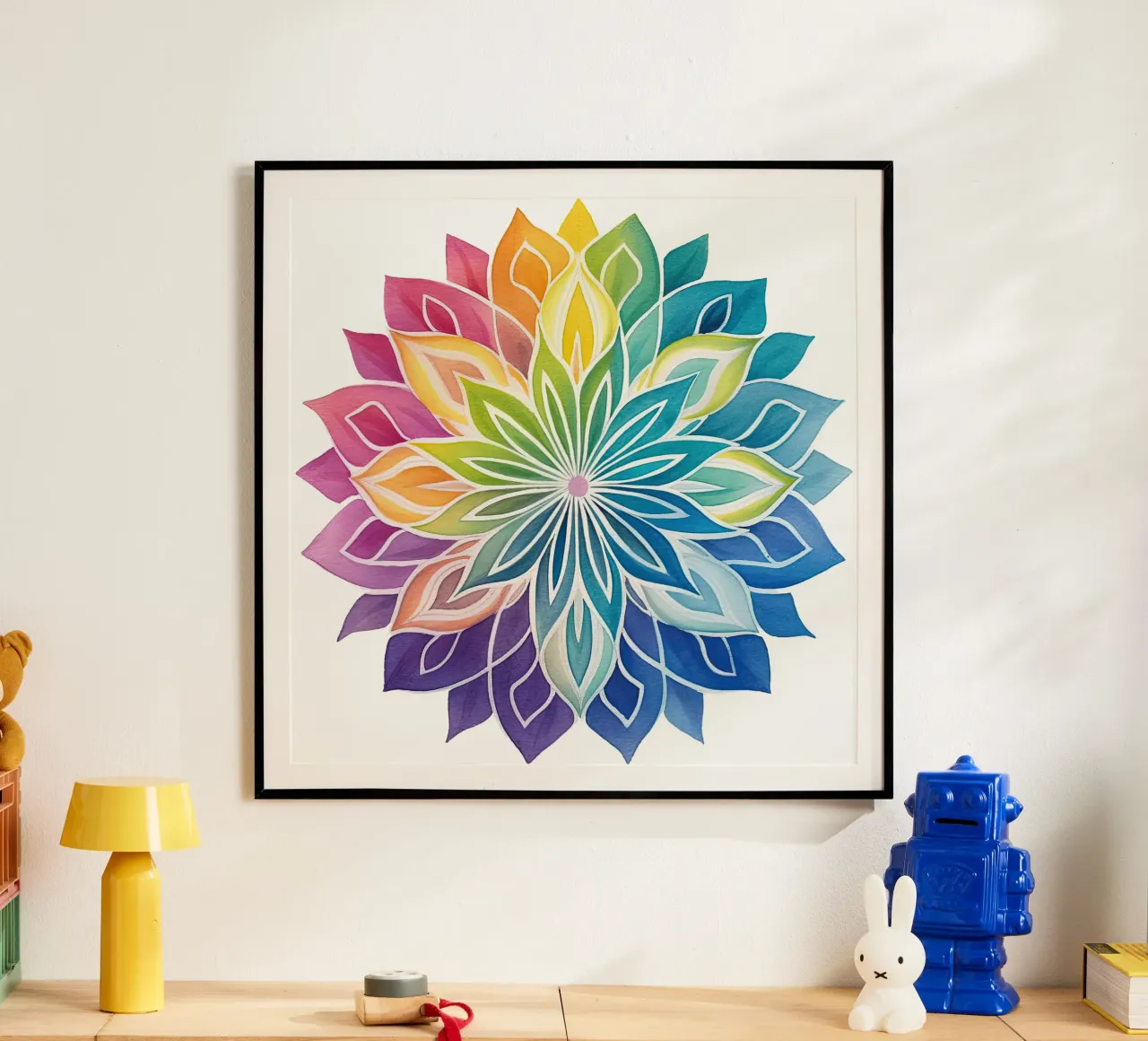 Mandala arcobaleno acquerellato poster da Spiritual Touch