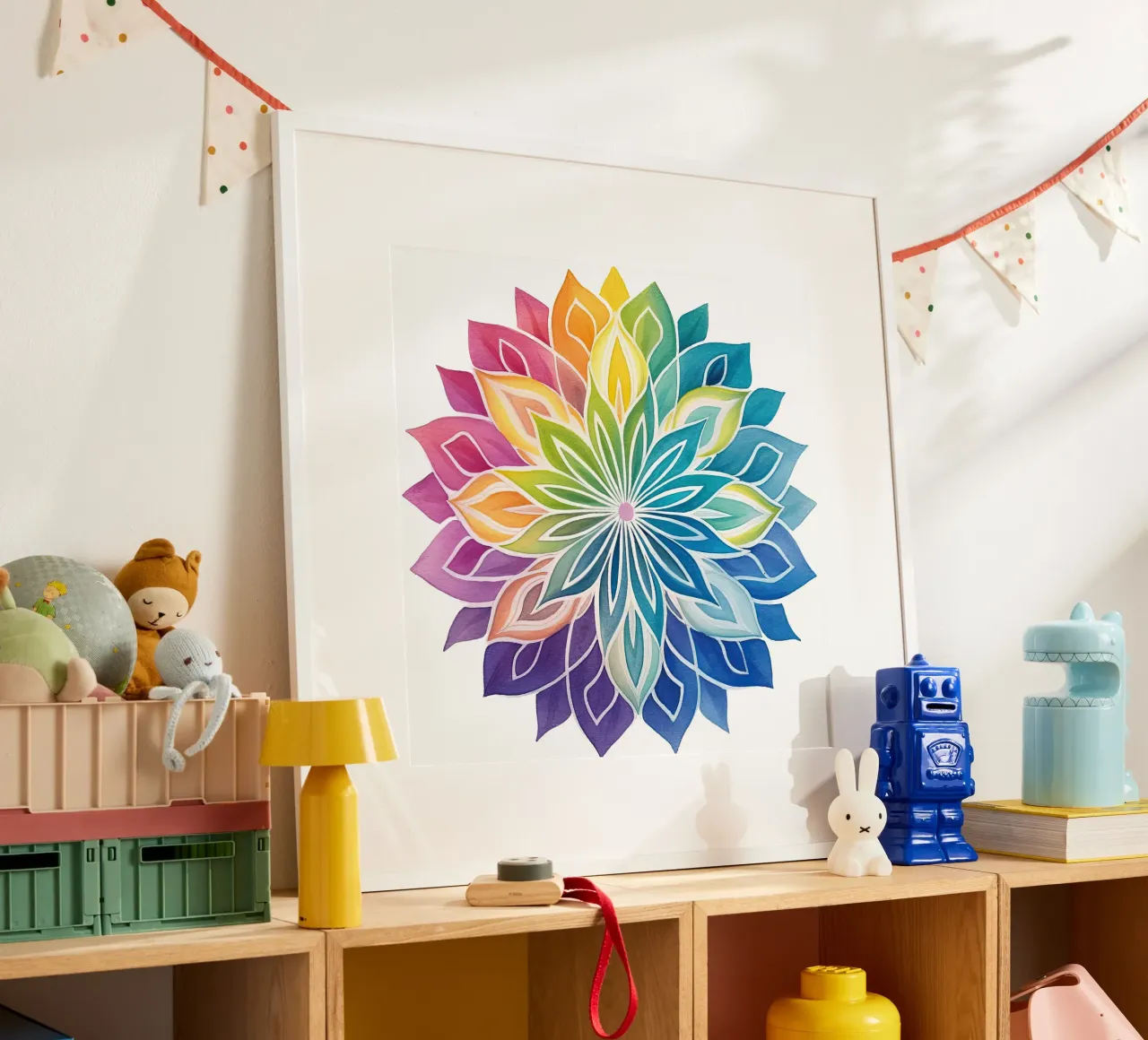 Mandala arcobaleno acquerellato poster da Spiritual Touch