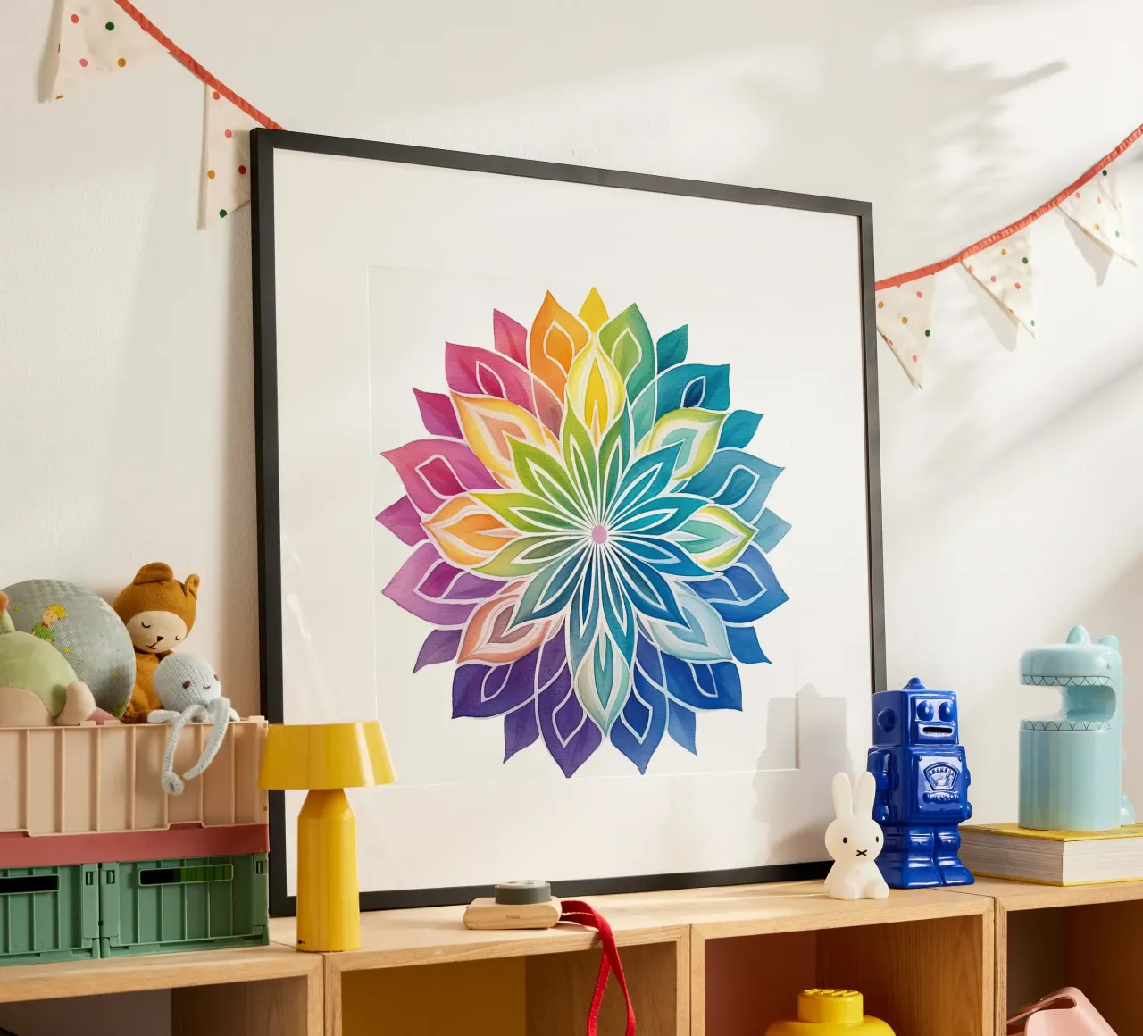 Mandala arcobaleno acquerellato poster da Spiritual Touch