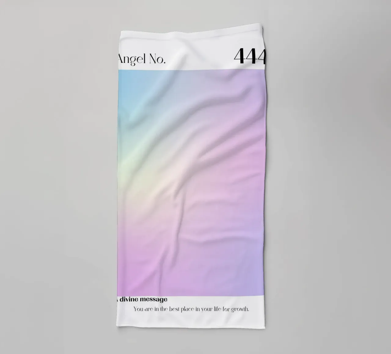 Angel Number 444 Divine Message Aura Gradient Art towel by homdeco