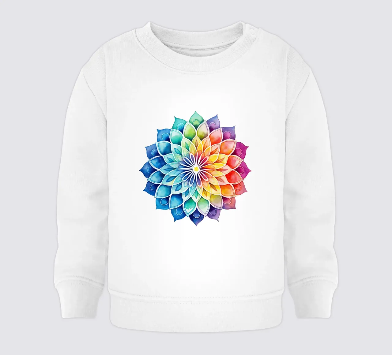 Mandala arcobaleno acquerellato felpa neonato da Spiritual Touch