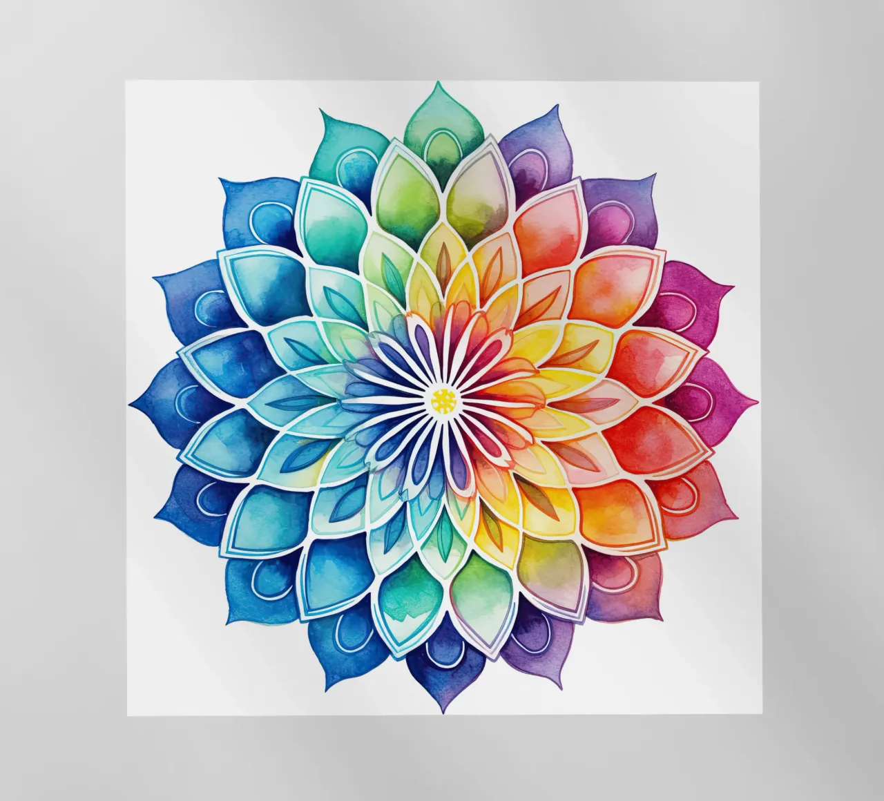 Mandala arcobaleno acquerellato pellicola backlit da Spiritual Touch