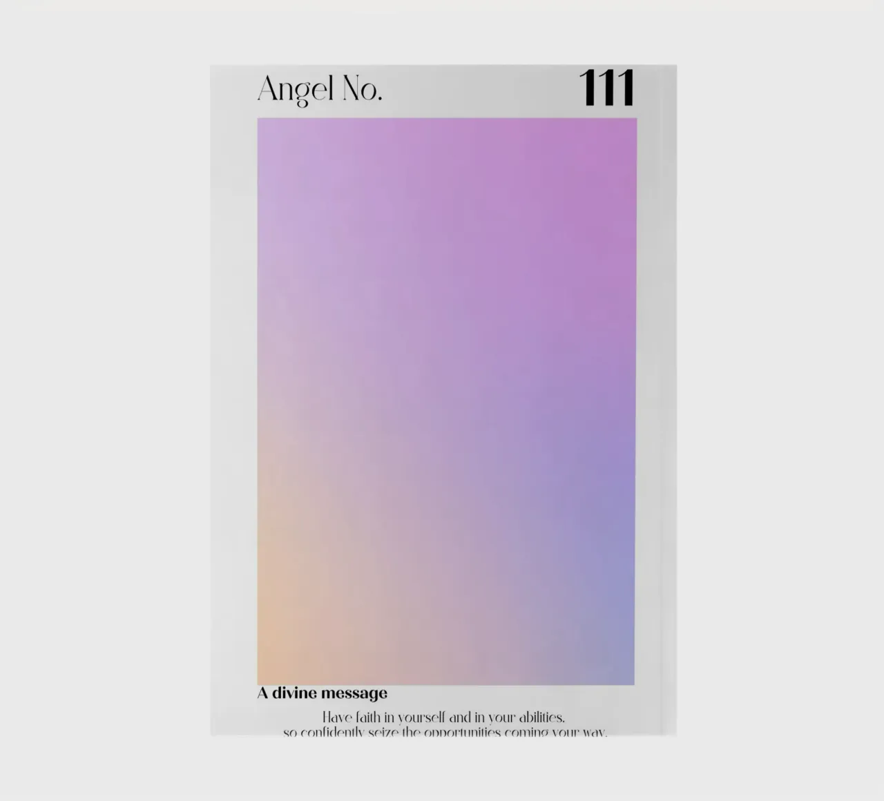 Angel Number 111 Divine Message Aura Gradient Art notebook by homdeco