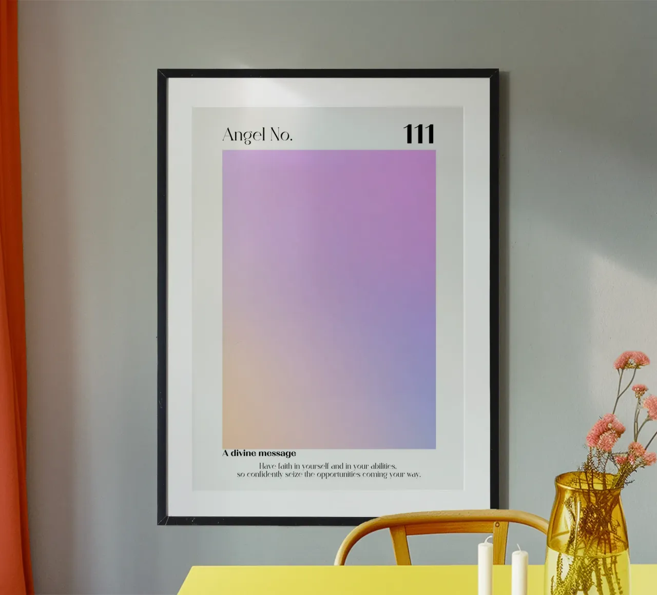 Angel Number 111 Divine Message Aura Gradient Art hahnemühle by homdeco