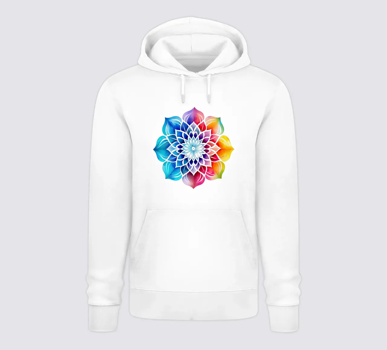 Mandala arcobaleno acquerellato felpa con cappuccio da Spiritual Touch