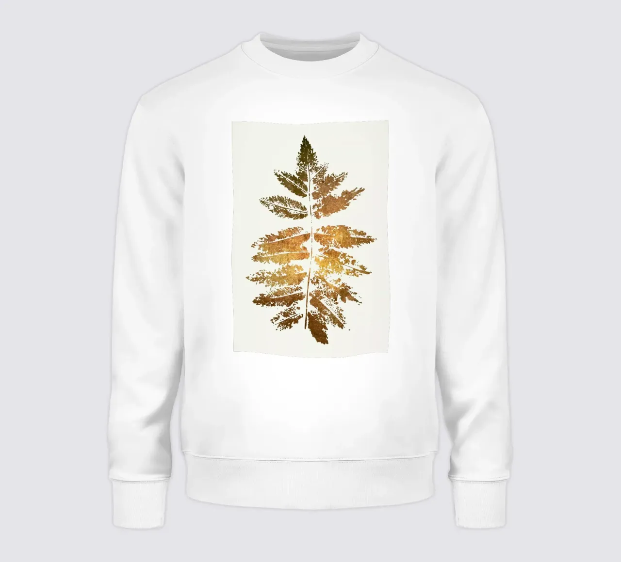 Oak Leaf Print (gold) felpa da Kubistika
