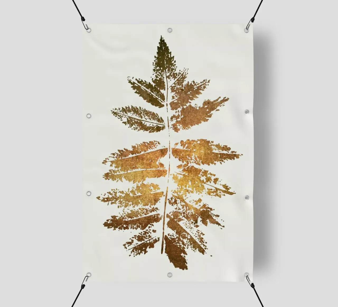 Oak Leaf Print (gold) telo in pvc da Kubistika