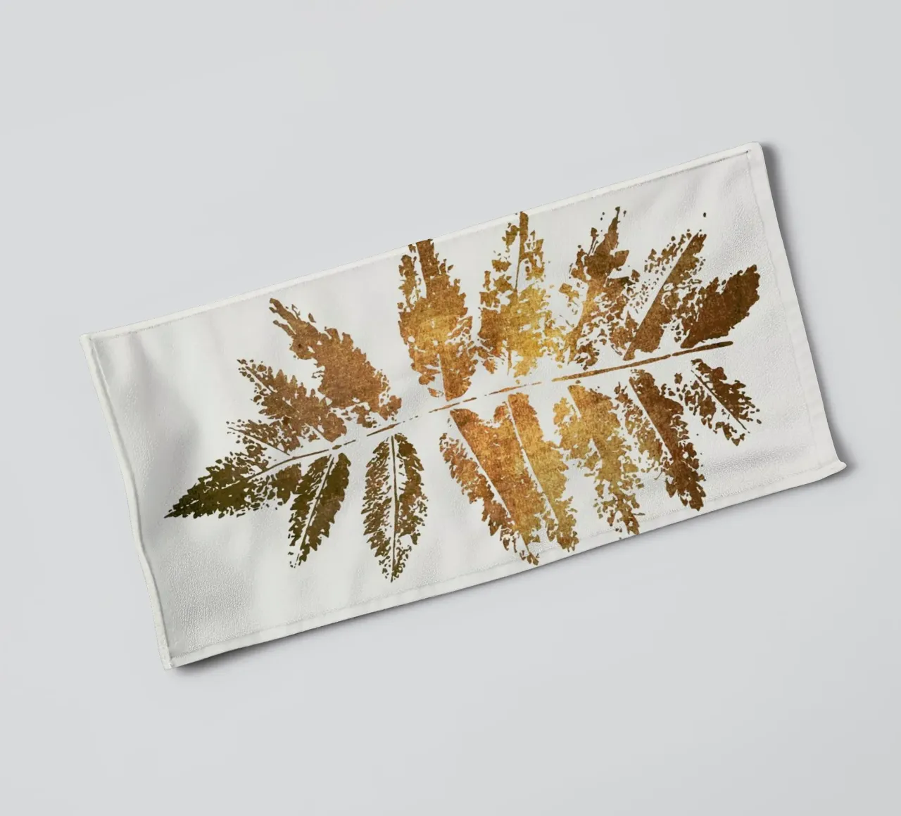 Oak Leaf Print (gold) towel by Kubistika