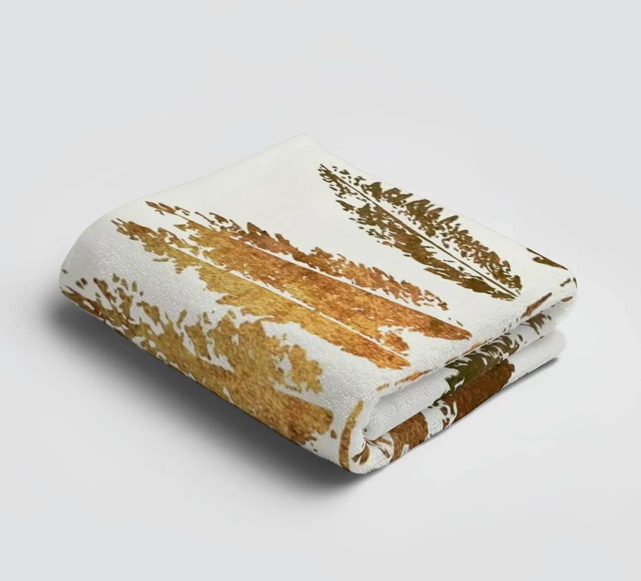 Oak Leaf Print (gold) towel by Kubistika