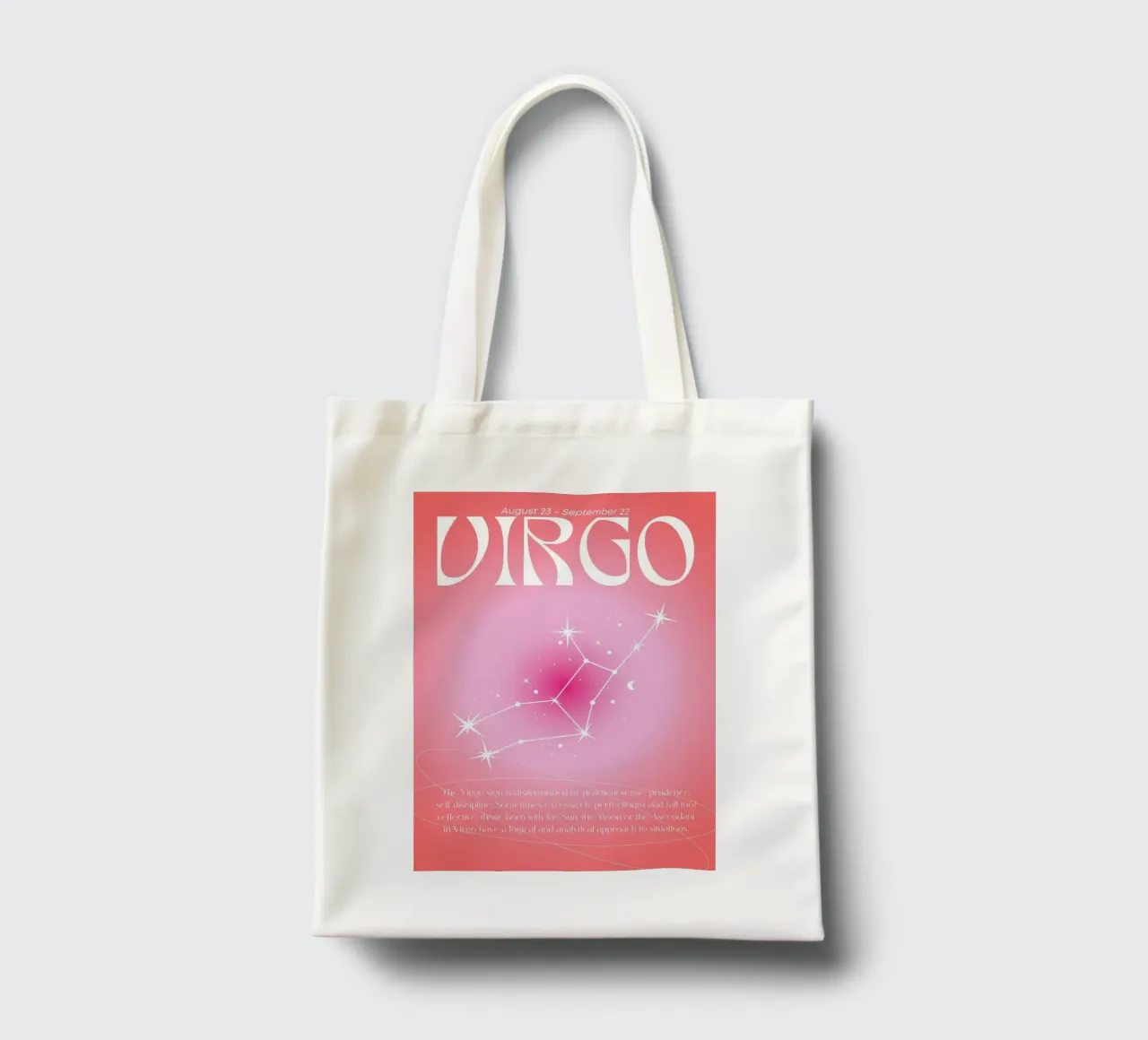 Jungfrau Tierkreiszeichen Sternbild Rosa Aura Gradient Poster Jutebeutel von homdeco