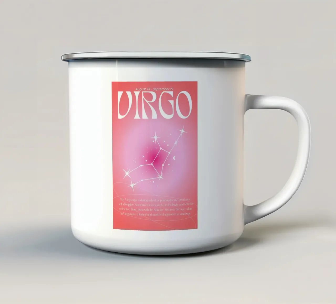 Maagd Sterrenbeeld Roze Aura Kleurverloop Poster emaille mok van homdeco