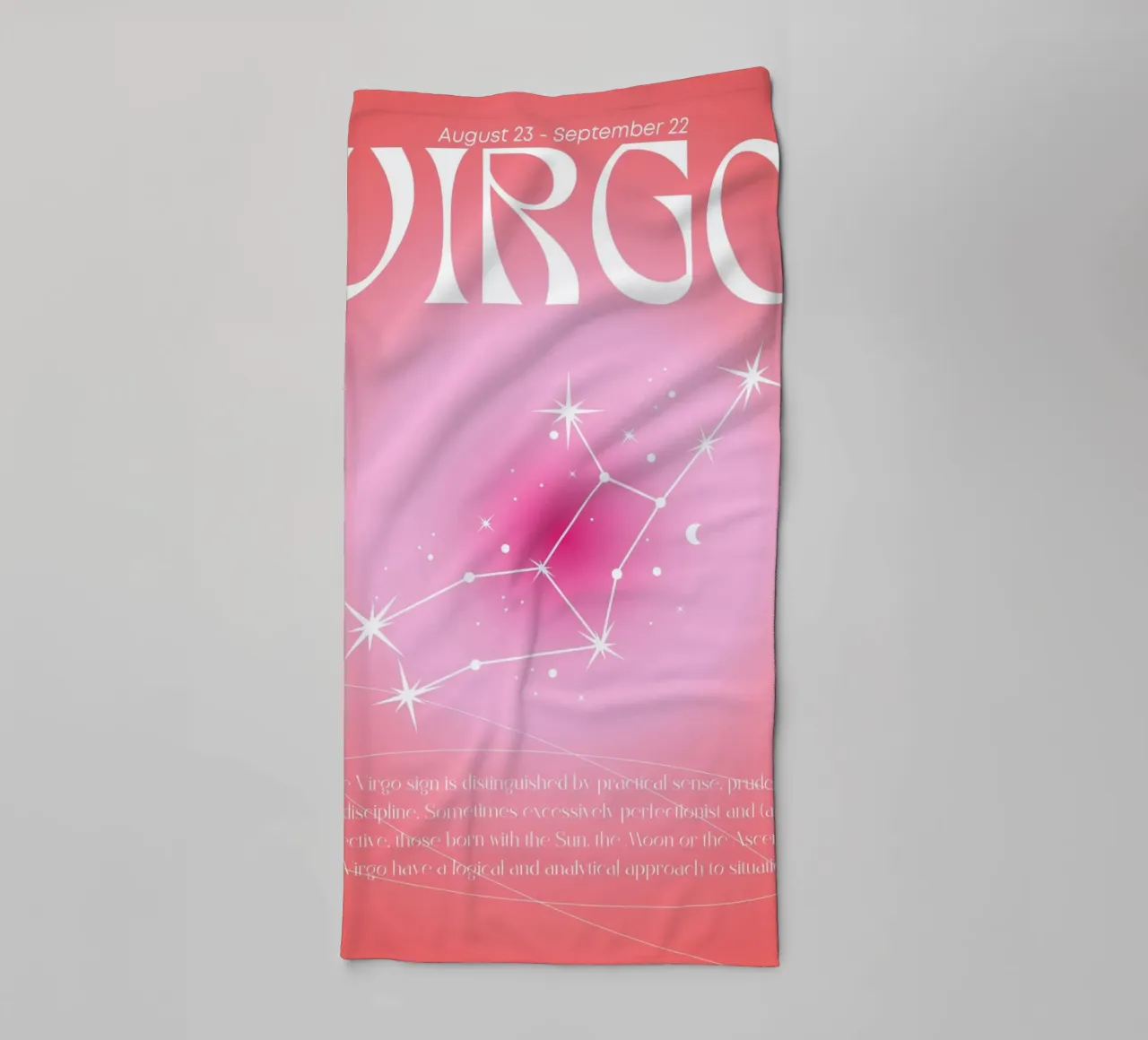 Jungfrau Tierkreiszeichen Sternbild Rosa Aura Gradient Poster Handtuch von homdeco