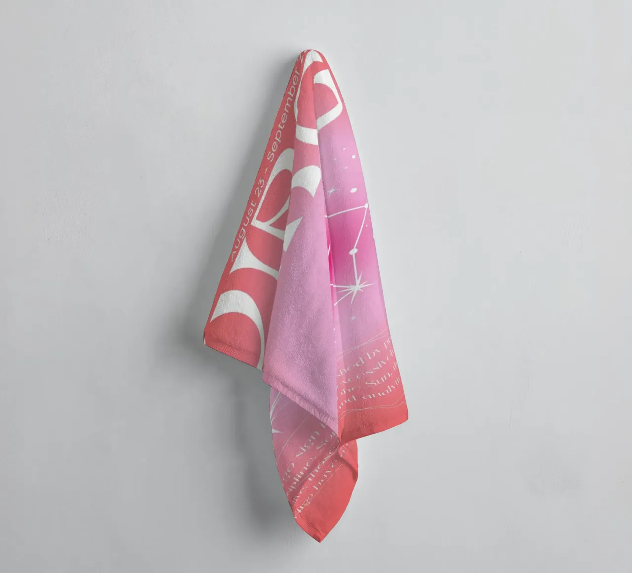 Jungfrau Tierkreiszeichen Sternbild Rosa Aura Gradient Poster Handtuch von homdeco