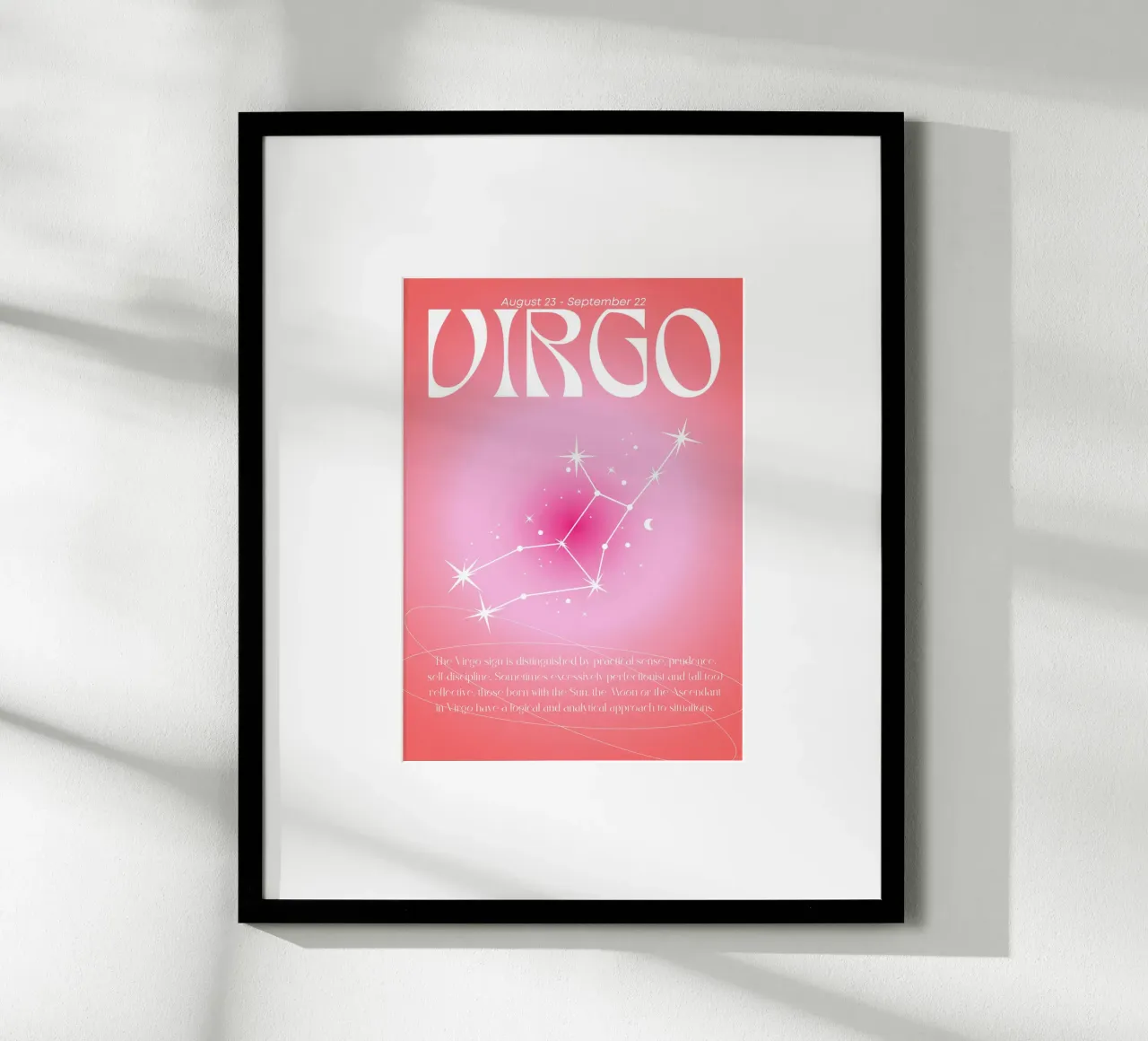 Jungfrau Tierkreiszeichen Sternbild Rosa Aura Gradient Poster Poster von homdeco