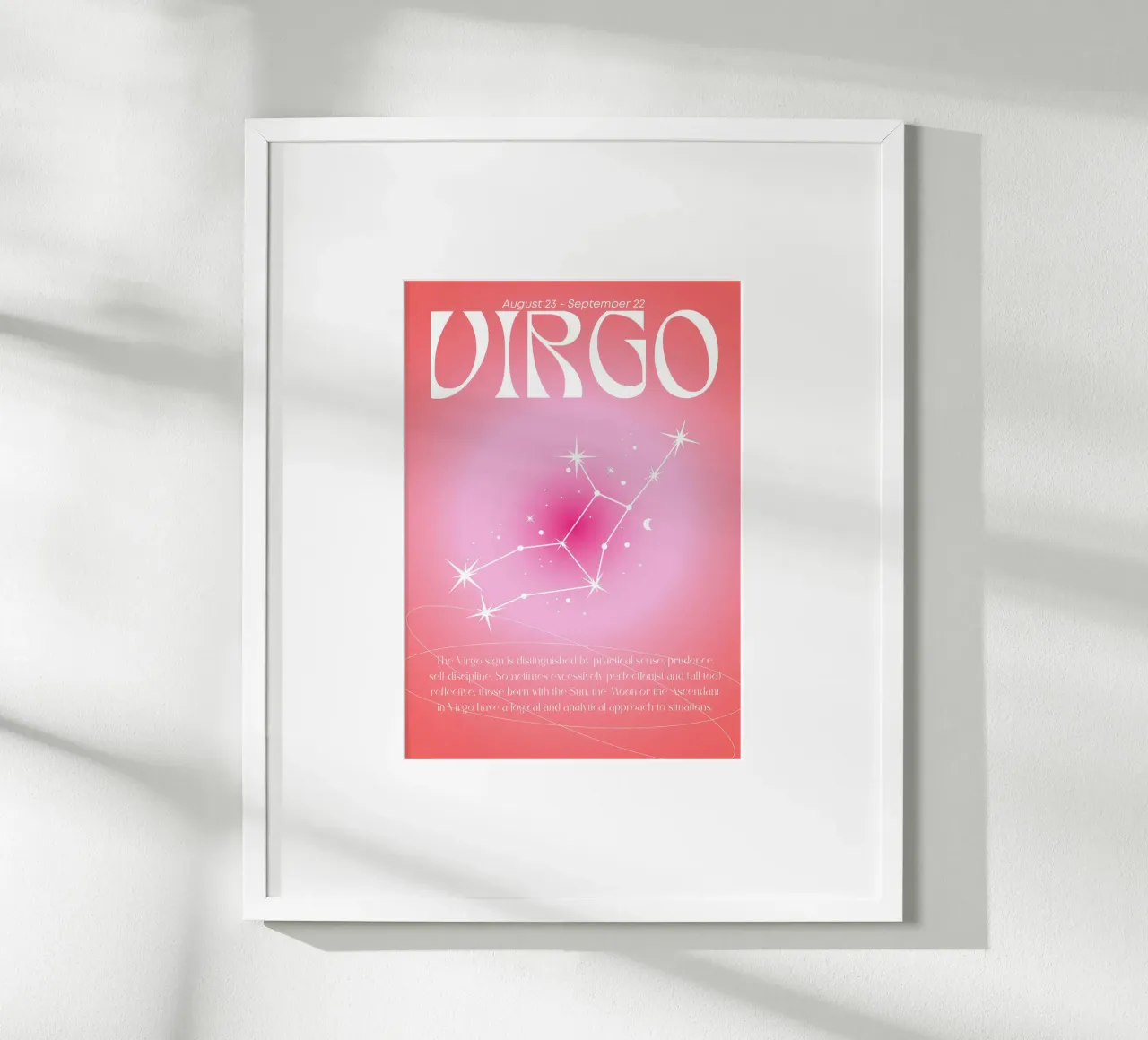 Jungfrau Tierkreiszeichen Sternbild Rosa Aura Gradient Poster Poster von homdeco