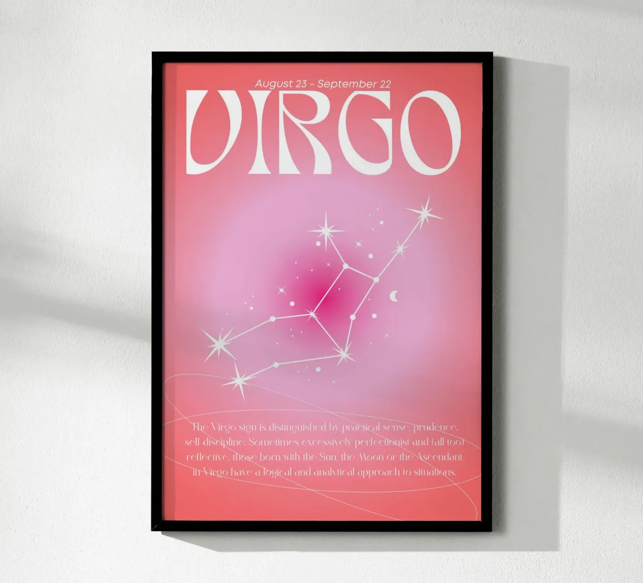 Jungfrau Tierkreiszeichen Sternbild Rosa Aura Gradient Poster Poster von homdeco