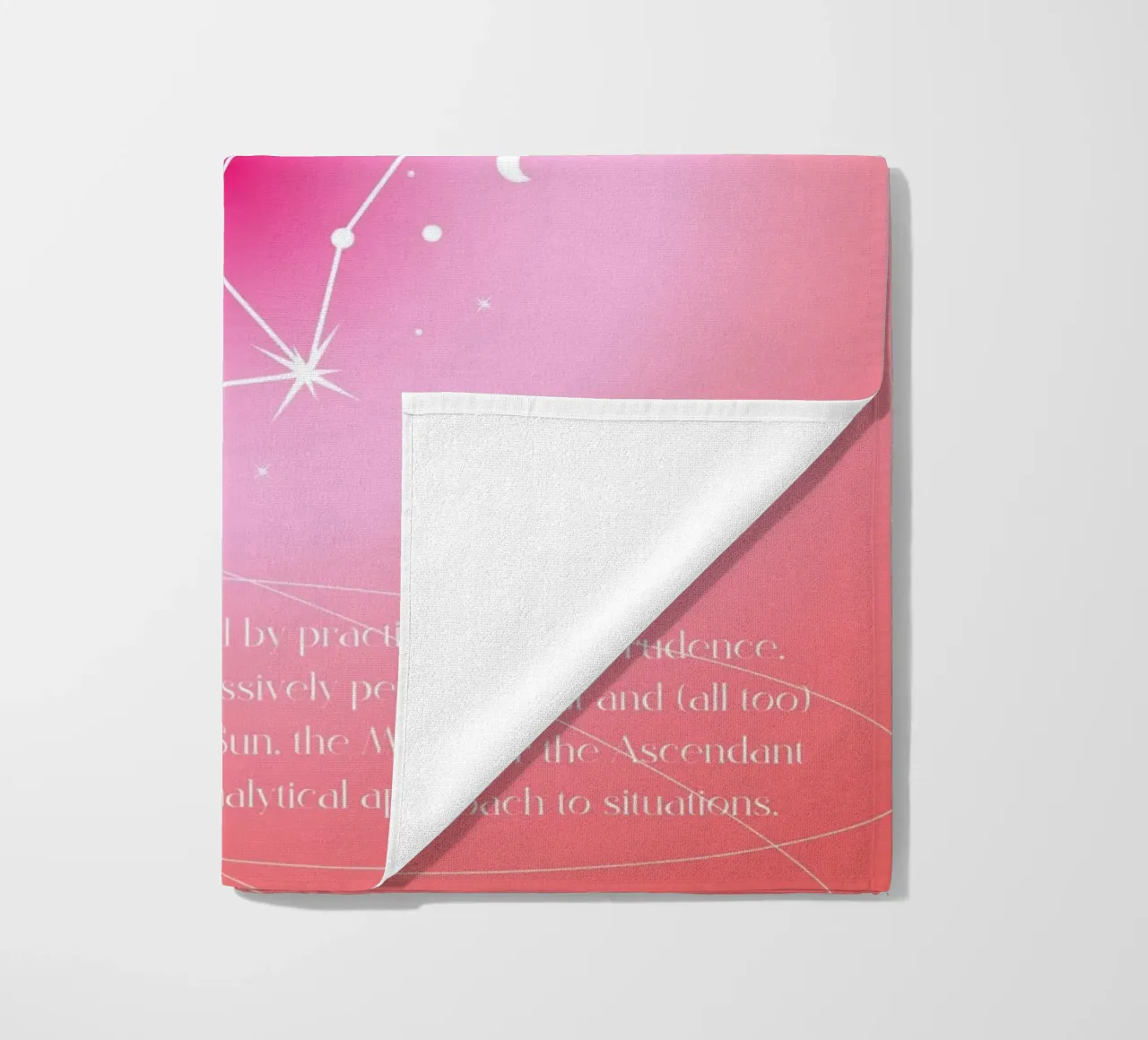 Constellation du zodiaque de la Vierge Poster dégradé rose Aura serviette de plage de homdeco