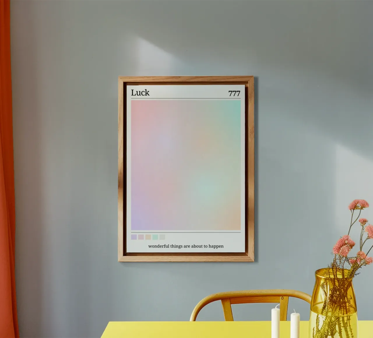 Angelo n. 777 Fortuna Pastello Aura Gradiente Poster Art alluminio dibond da homdeco