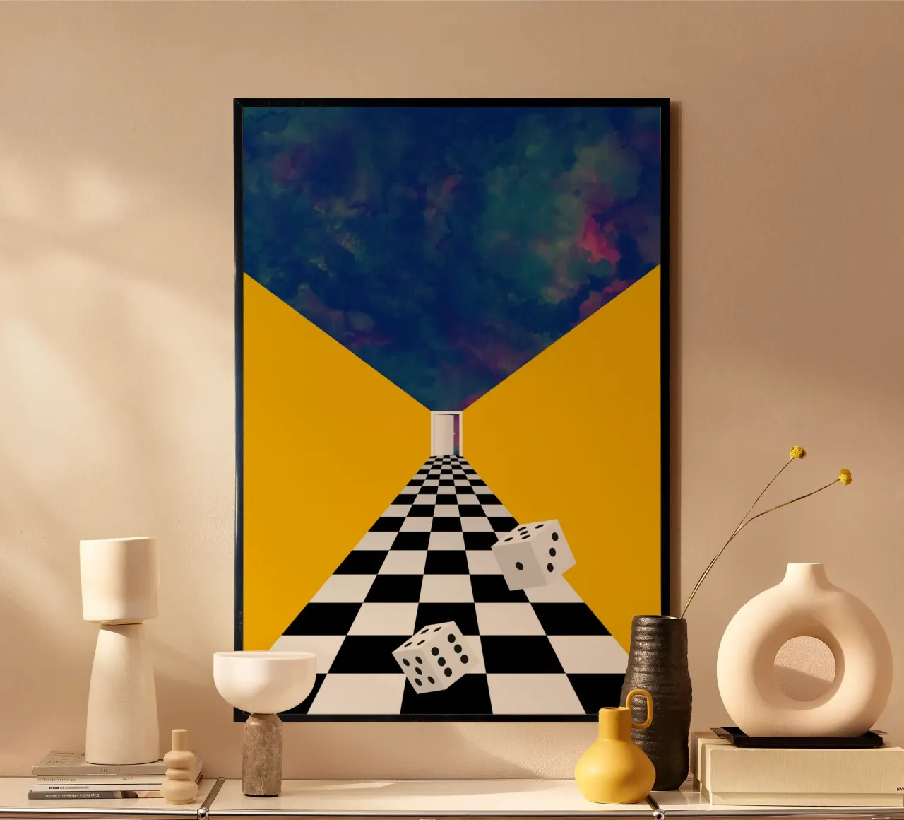 Porta nello spazio poster con telaio in legno da Fraysein Design
