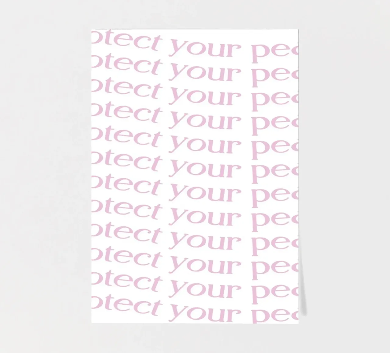 "Schütze deinen Frieden" Rosa sich wiederholender Text Ästhetisches Poster Stickerbogen von homdeco