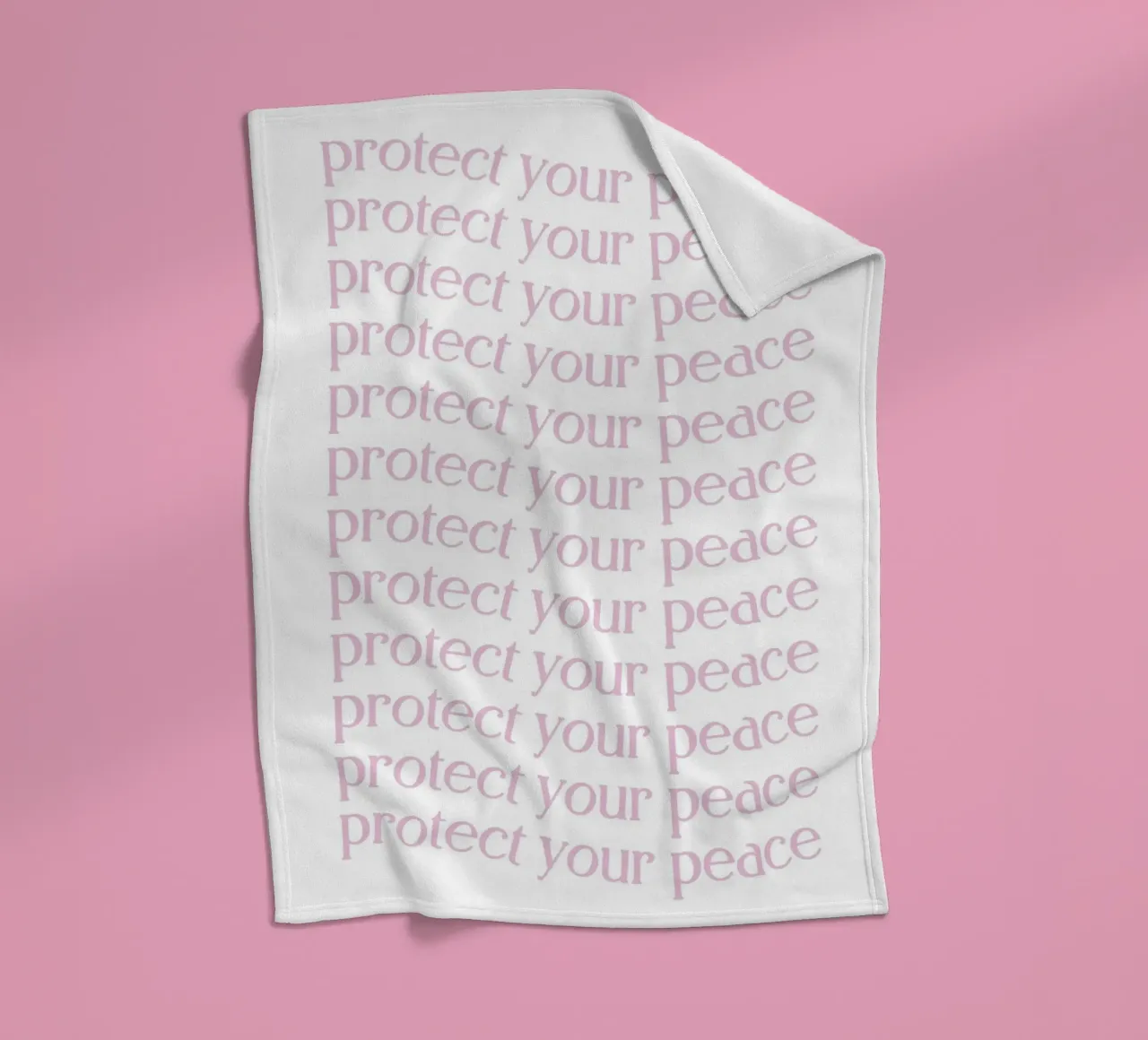 "Protect Your Peace" Pink Repeating Text Aesthetic Poster fleece blanket by homdeco