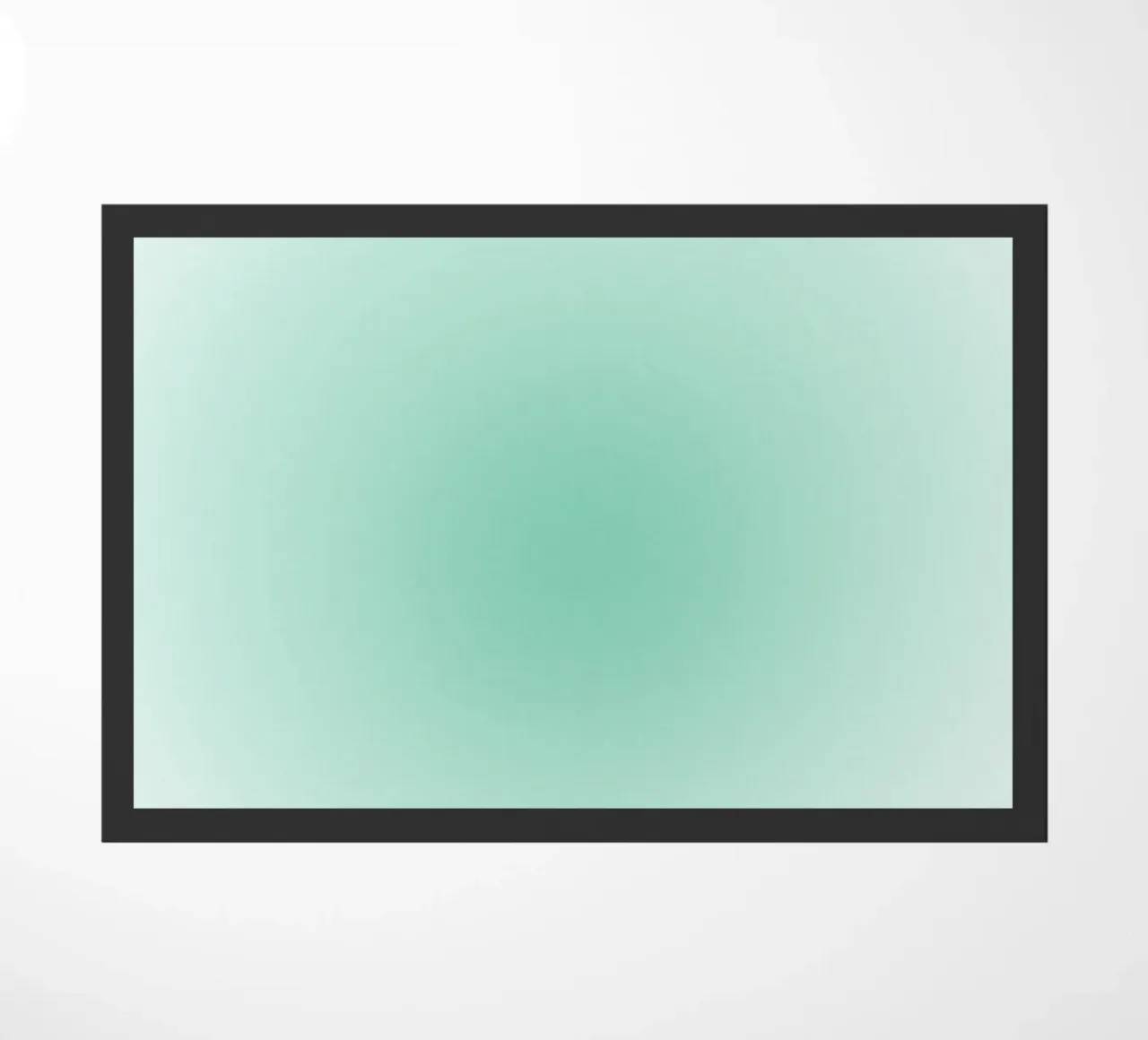 "Attract Good Things" Mint Aura Gradient Abstract Print doormat by homdeco