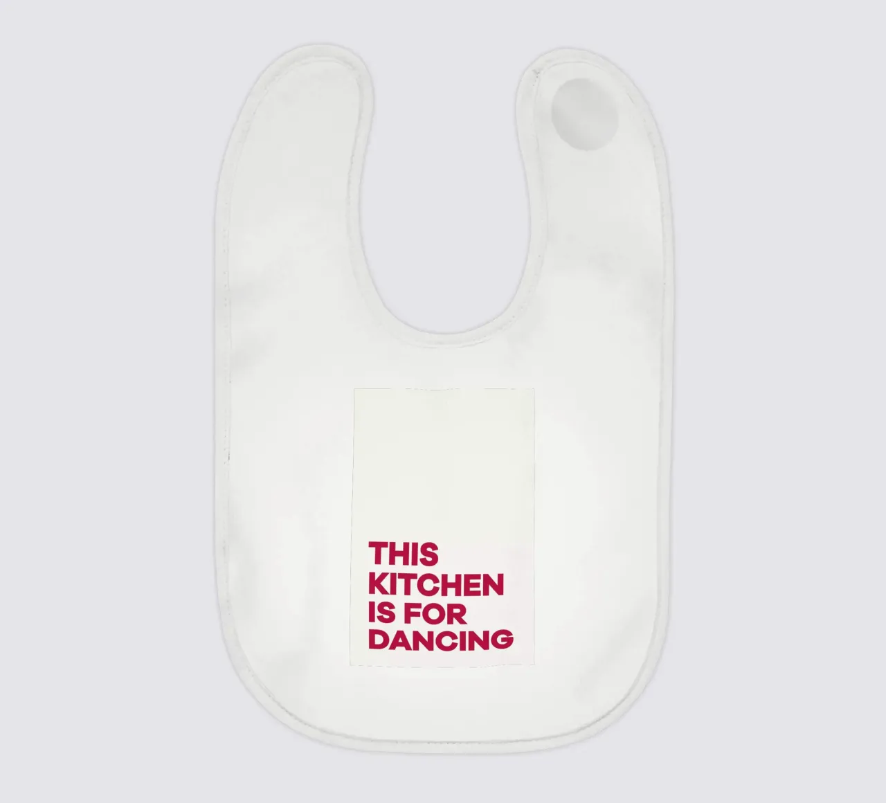 This Kitchen Viva Magenta baby bib by Studio One