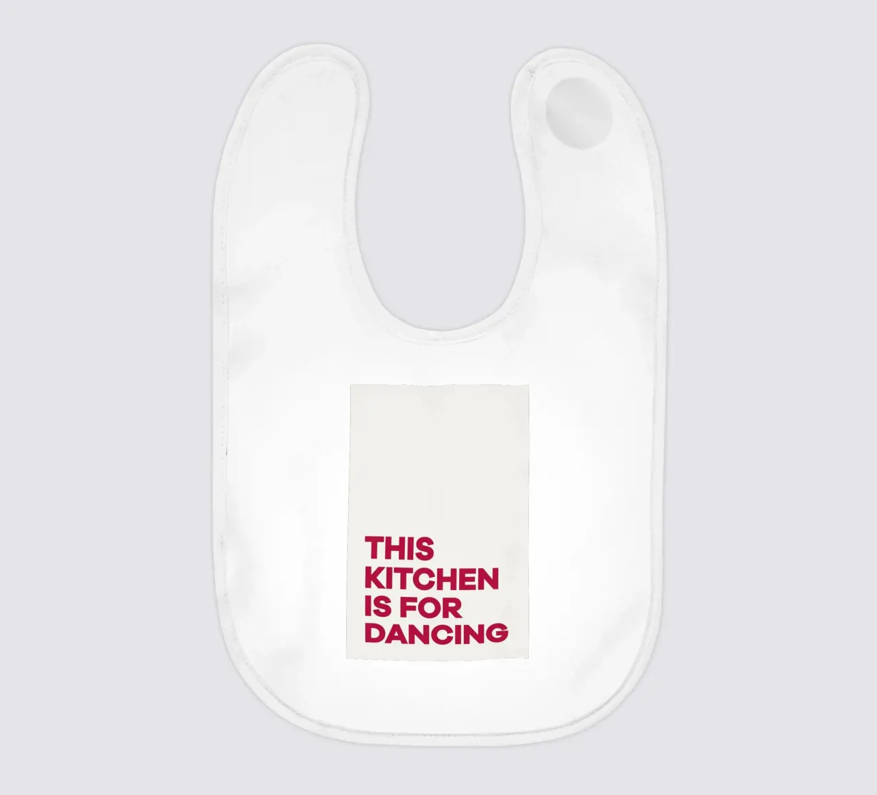 This Kitchen Viva Magenta baby bib by Studio One