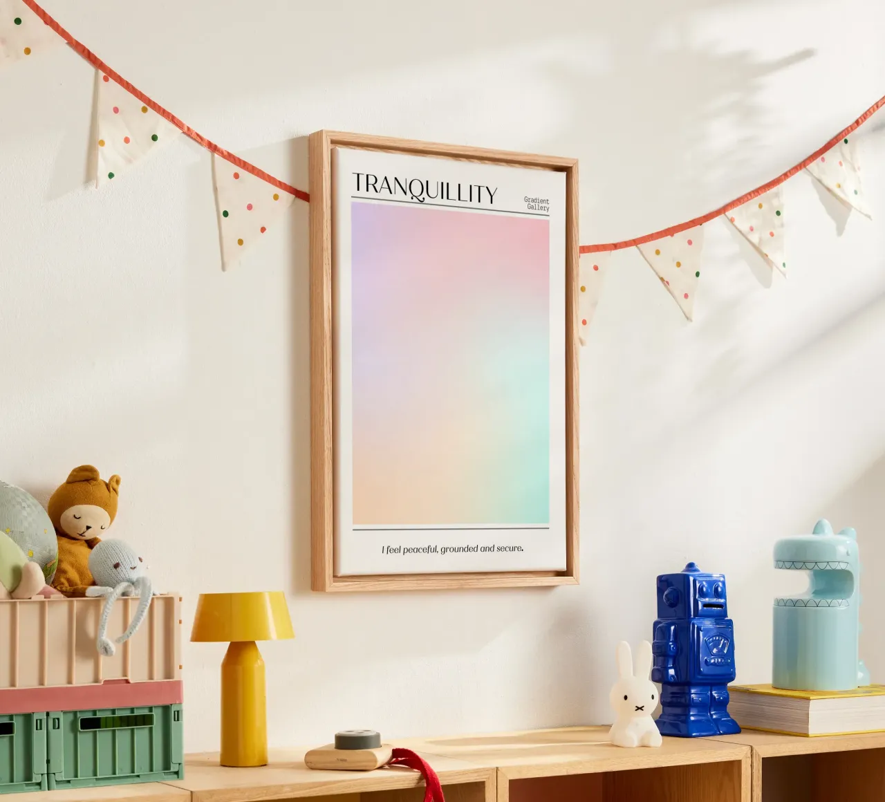 "Rust" Pastel Aura Kleurverloop Gallery Poster Art canvas met Baklijst van homdeco