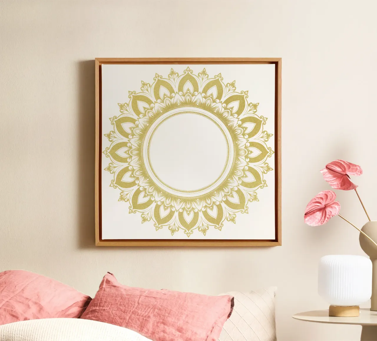 Mandala d'oro tela con Cornice a cassetta da Spiritual Touch