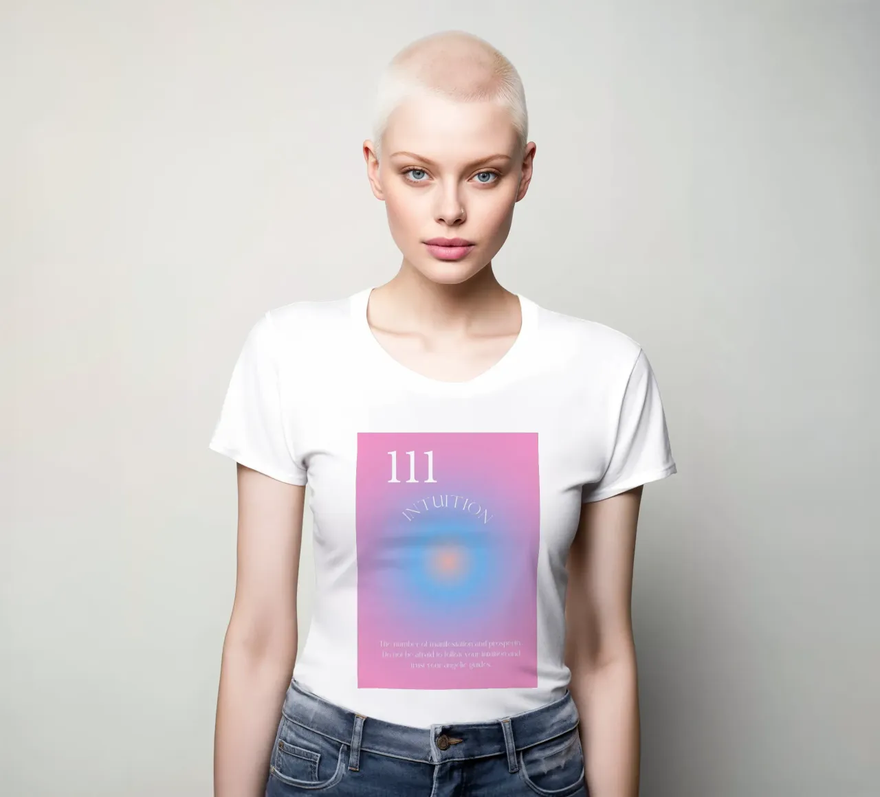 Angelo n. 111 Intuition Rosa Blu Aura Gradiente Poster t-shirt da donna da homdeco