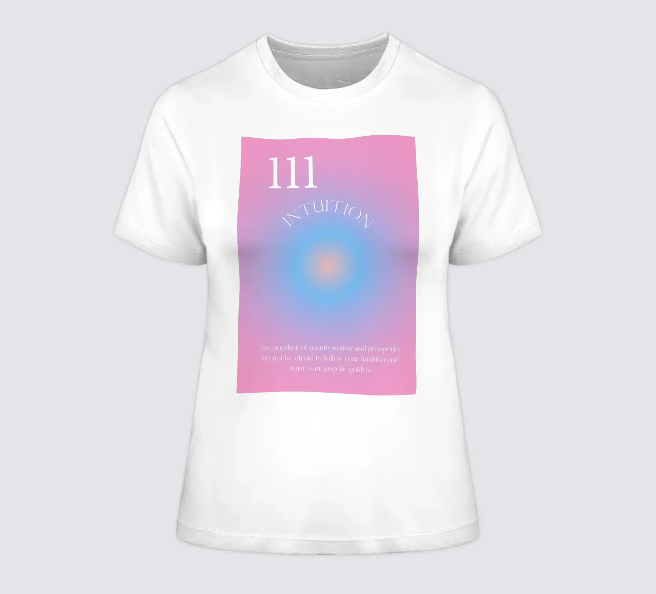 Angelo n. 111 Intuition Rosa Blu Aura Gradiente Poster t-shirt da donna da homdeco