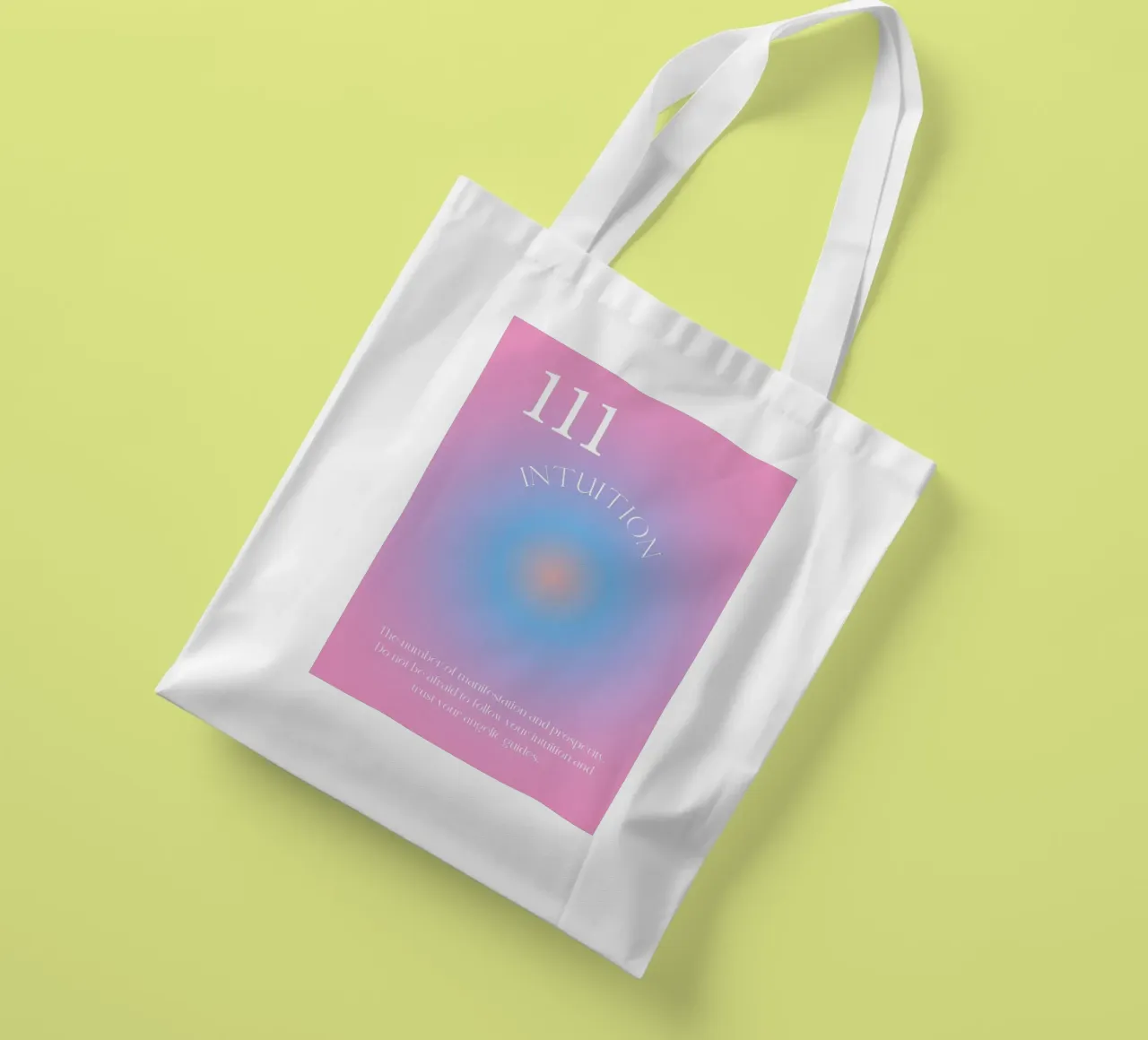 Angelo n. 111 Intuition Rosa Blu Aura Gradiente Poster borsa in juta da homdeco