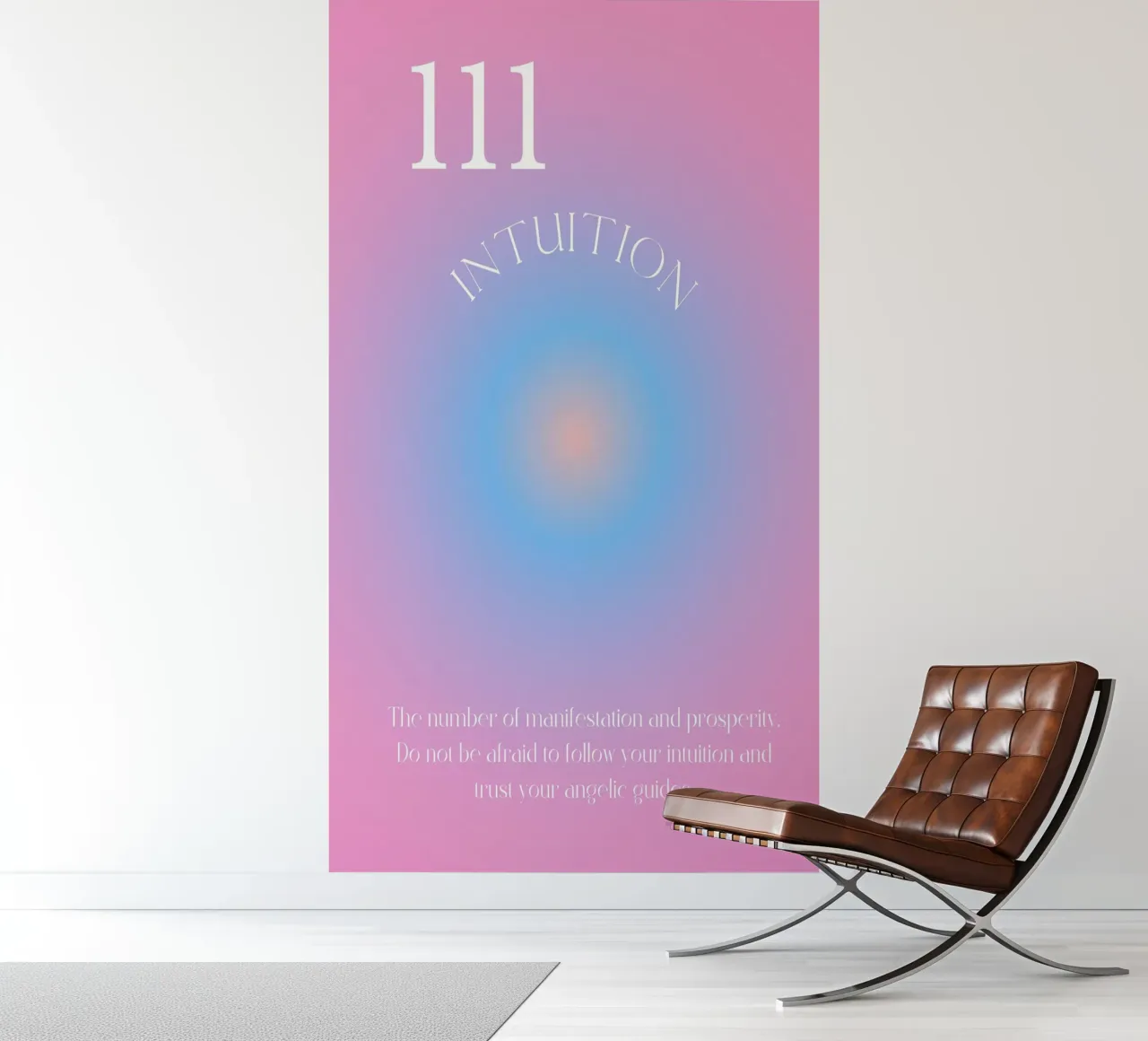 Angel No. 111 Intuition Rose Bleu Aura Gradient Poster papier peint photo de homdeco