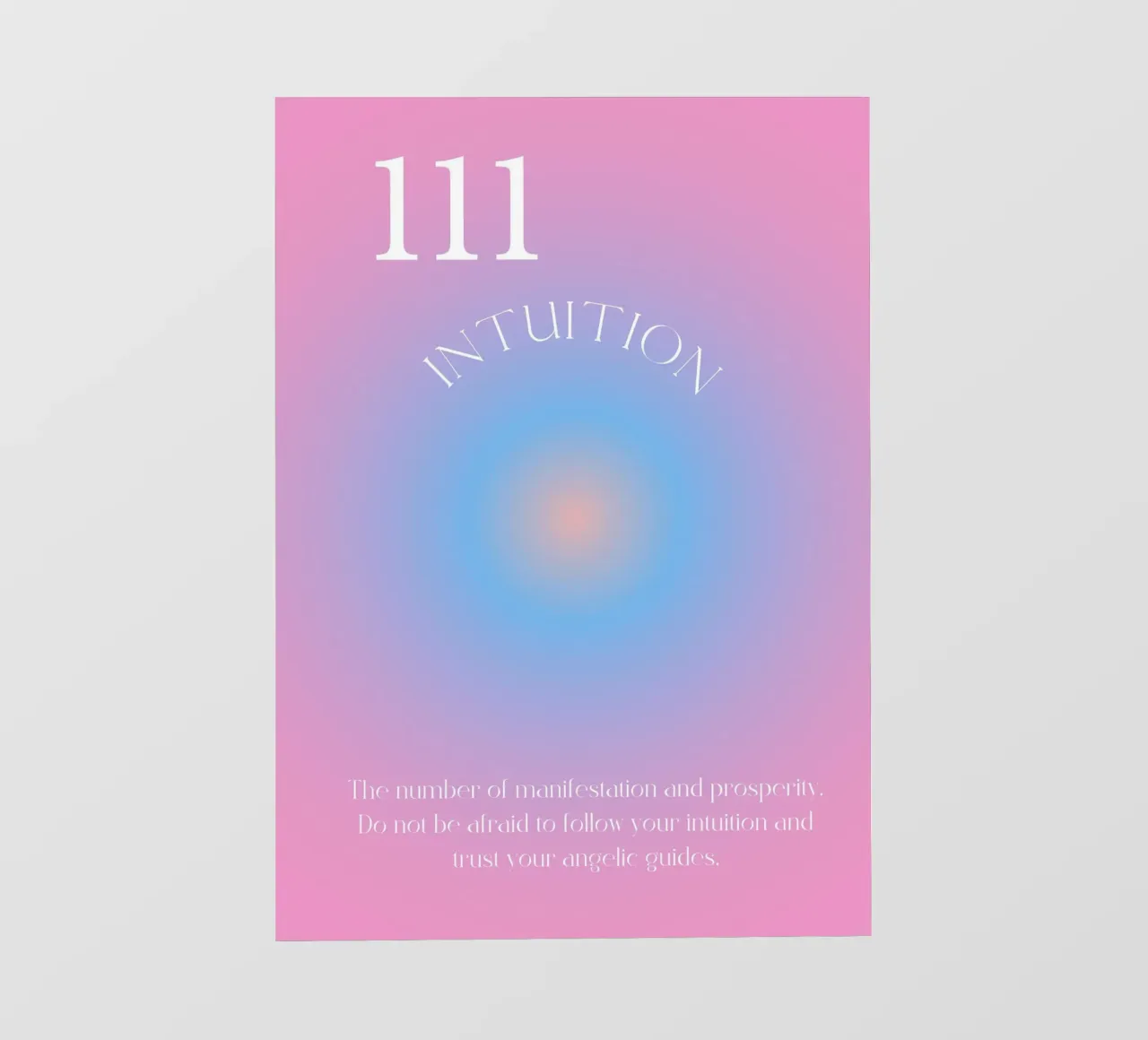 Angel No. 111 Intuition Rose Bleu Aura Gradient Poster papier peint photo de homdeco