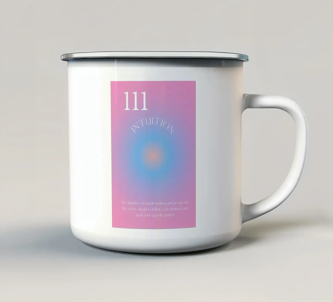 Angelo n. 111 Intuition Rosa Blu Aura Gradiente Poster tazza in smalto da homdeco
