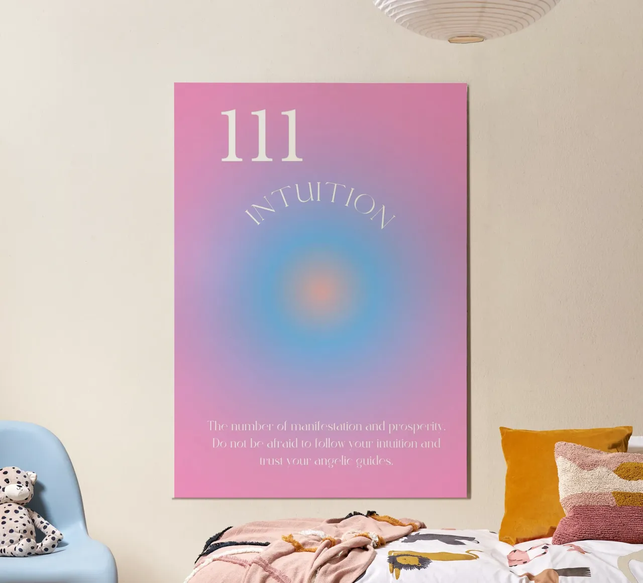 Angelo n. 111 Intuition Rosa Blu Aura Gradiente Poster carta hahnemühle da homdeco