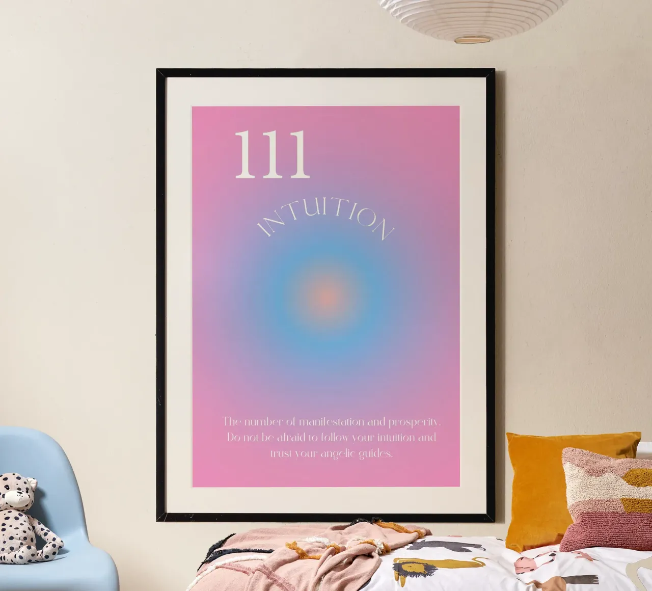 Angelo n. 111 Intuition Rosa Blu Aura Gradiente Poster carta hahnemühle da homdeco