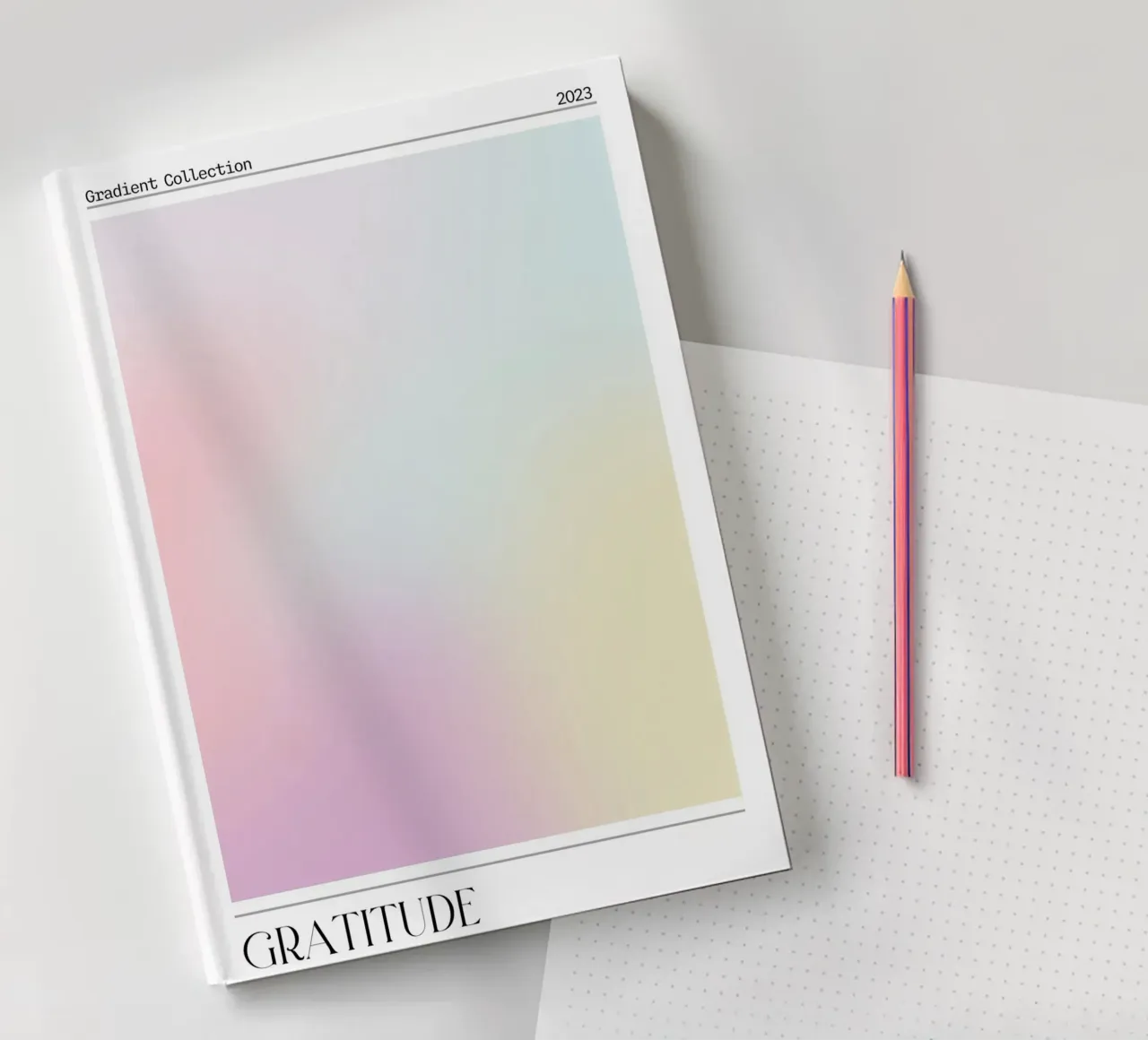 "Gratitude" Pastel Aura Gradient Collection Poster 2023 notebook by homdeco