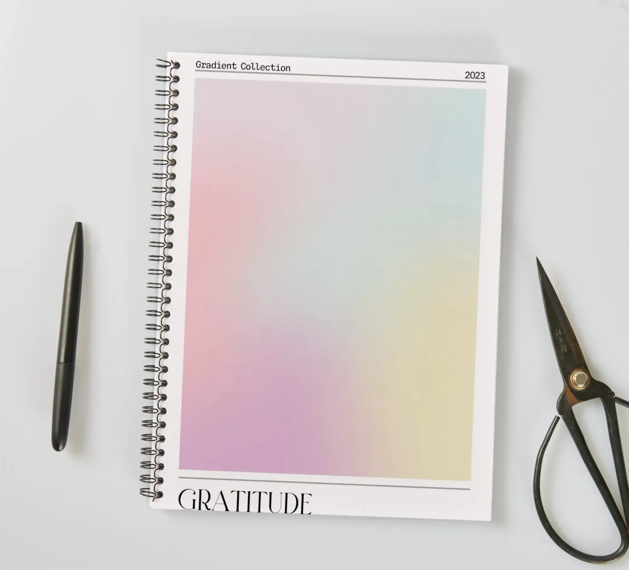 "Gratitude" Pastel Aura Gradient Collection Poster 2023 spiral notebook by homdeco