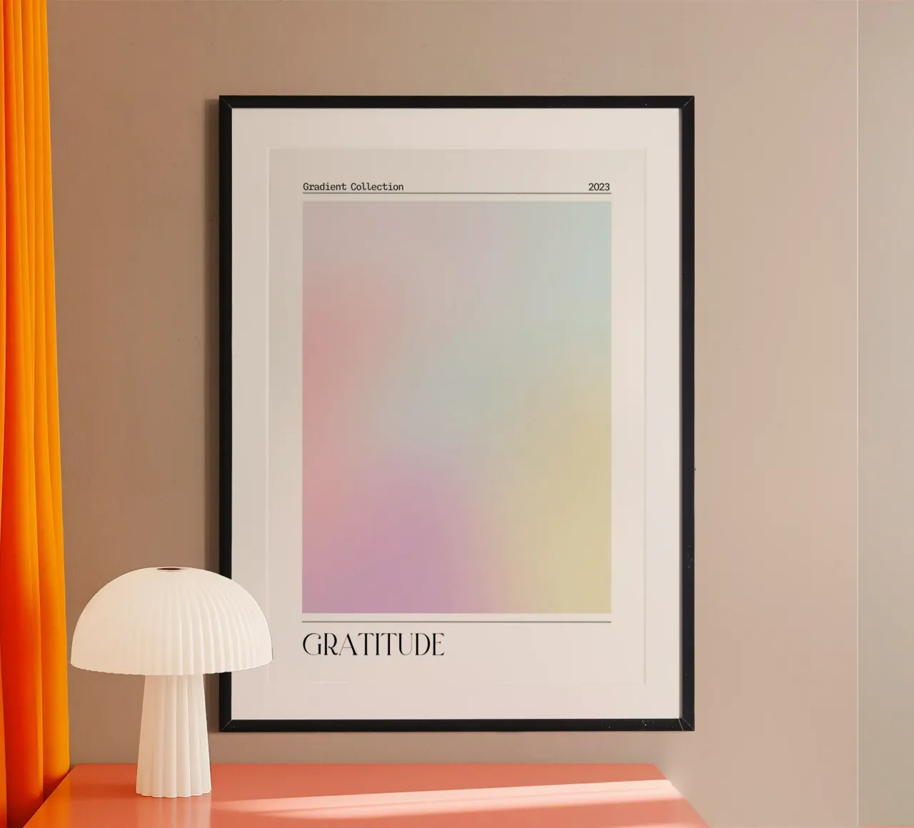 Poster della collezione "Gratitude" Pastel Aura Gradient 2023 poster da homdeco