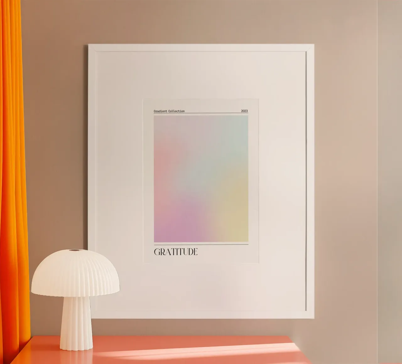 Poster della collezione "Gratitude" Pastel Aura Gradient 2023 poster da homdeco
