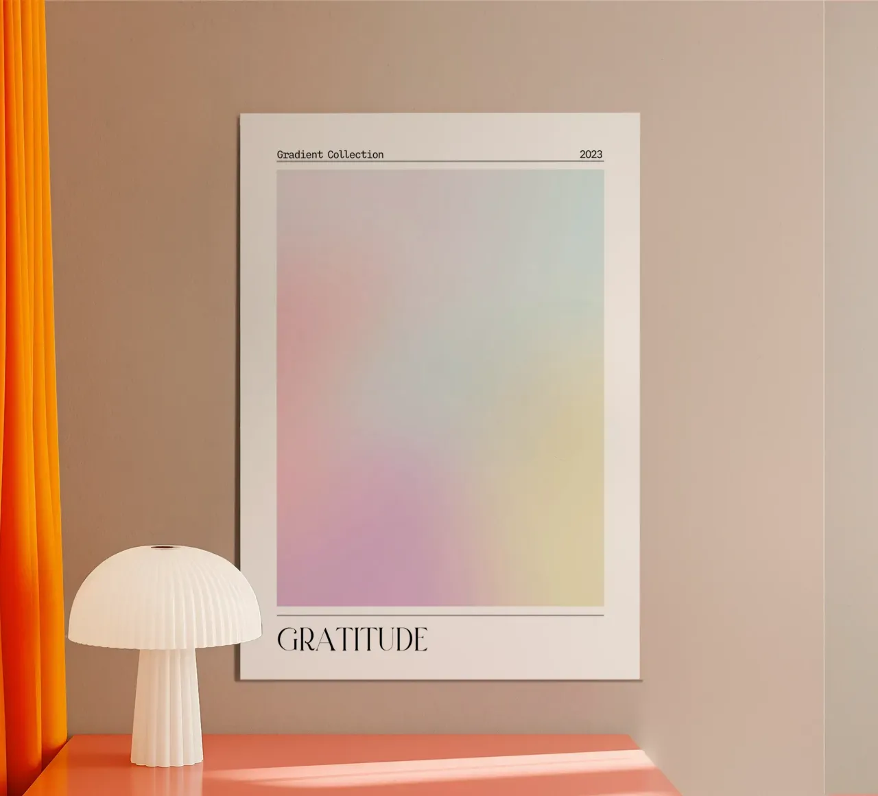 Poster della collezione "Gratitude" Pastel Aura Gradient 2023 poster da homdeco