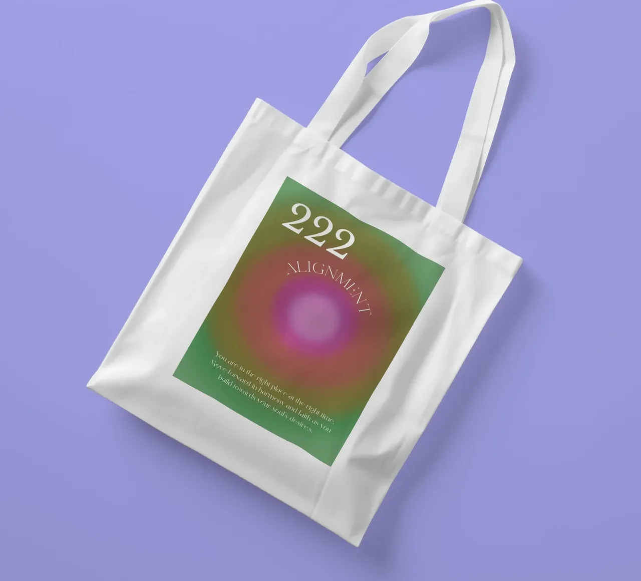 Angel No. 222 Alignment Pink Green Aura Poster Art tote bag by homdeco