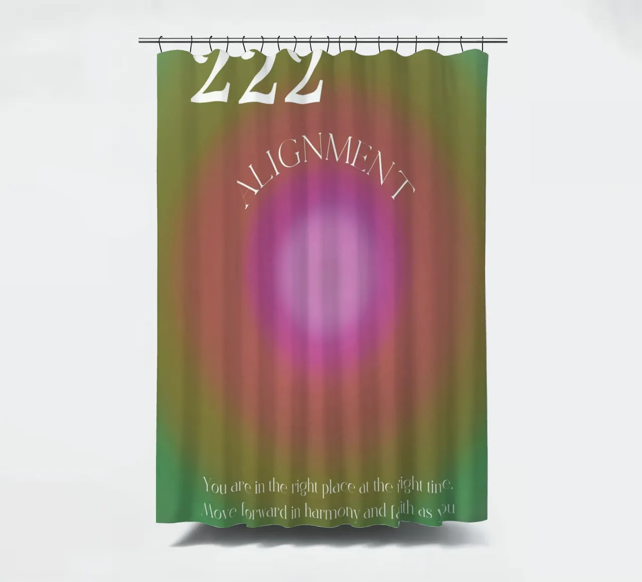 Angel No. 222 Alignment Pink Green Aura Poster Art shower curtain by homdeco